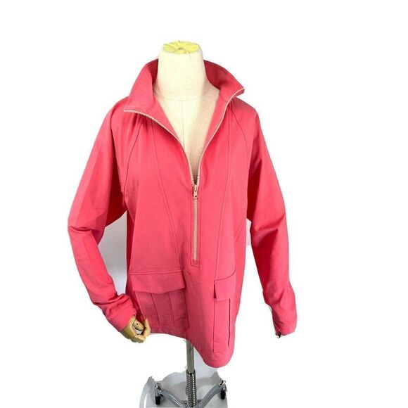 Belyn Key Golf Coral Windbreaker Jacket 1/4 Zip Pockets Dressy - Picture 12 of 12
